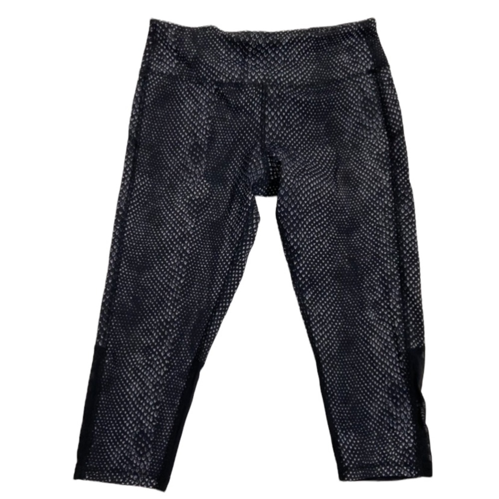 Varley Cropped Patterned Black Mesh Athletic Leggings Women’s Small Activewear